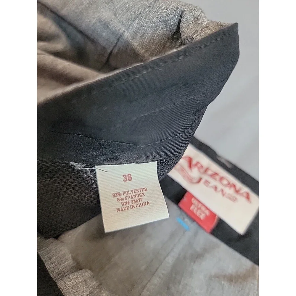 Arizona Jean Co Men’s Size 36 Gray Flat Front Stretch Golf Shorts Chino Casual